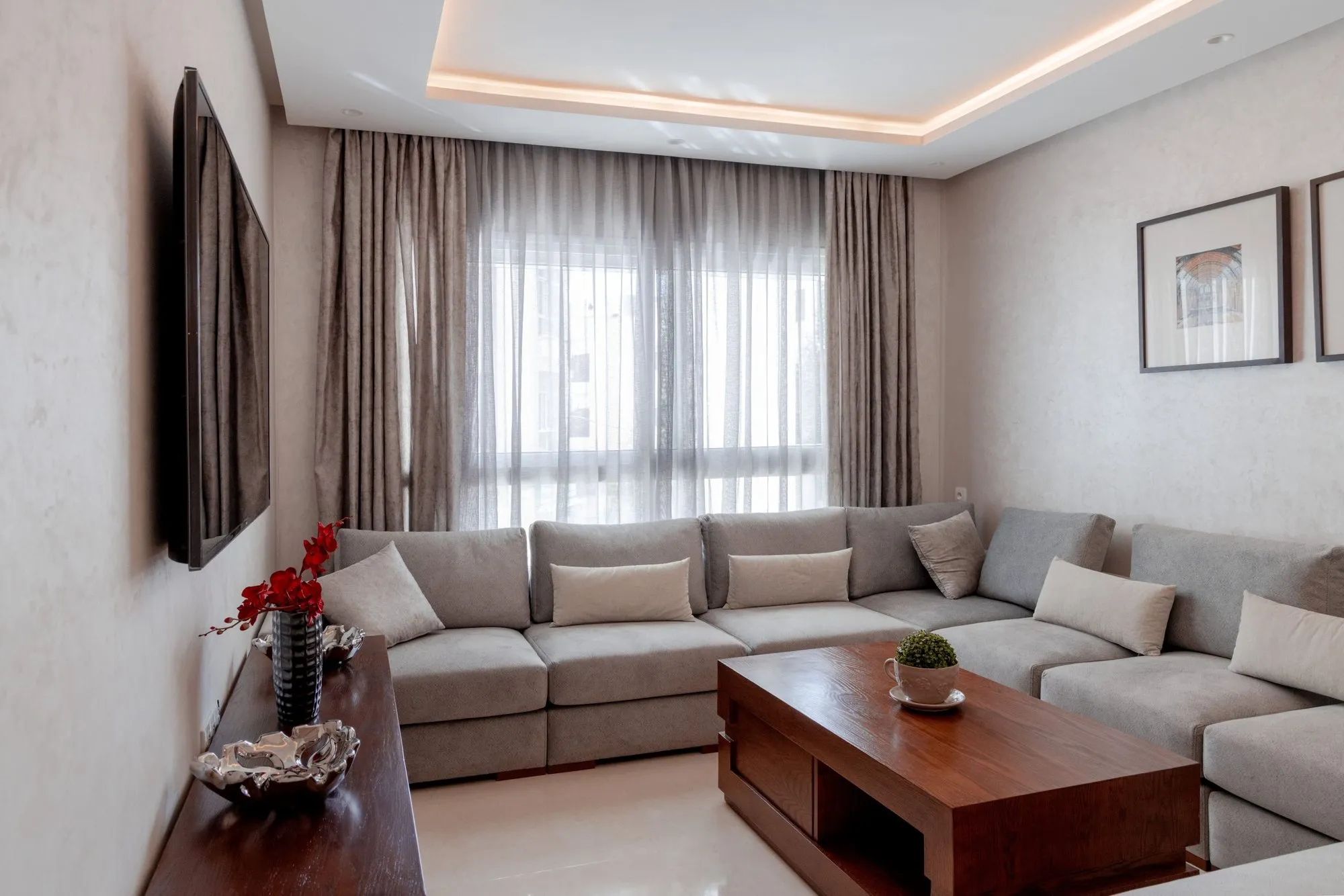 Woonkamer van een appartement in Al Boustane