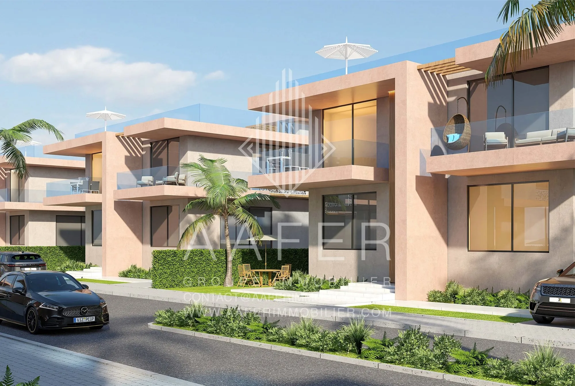 Impressie van een villa met dakterras in Aryano