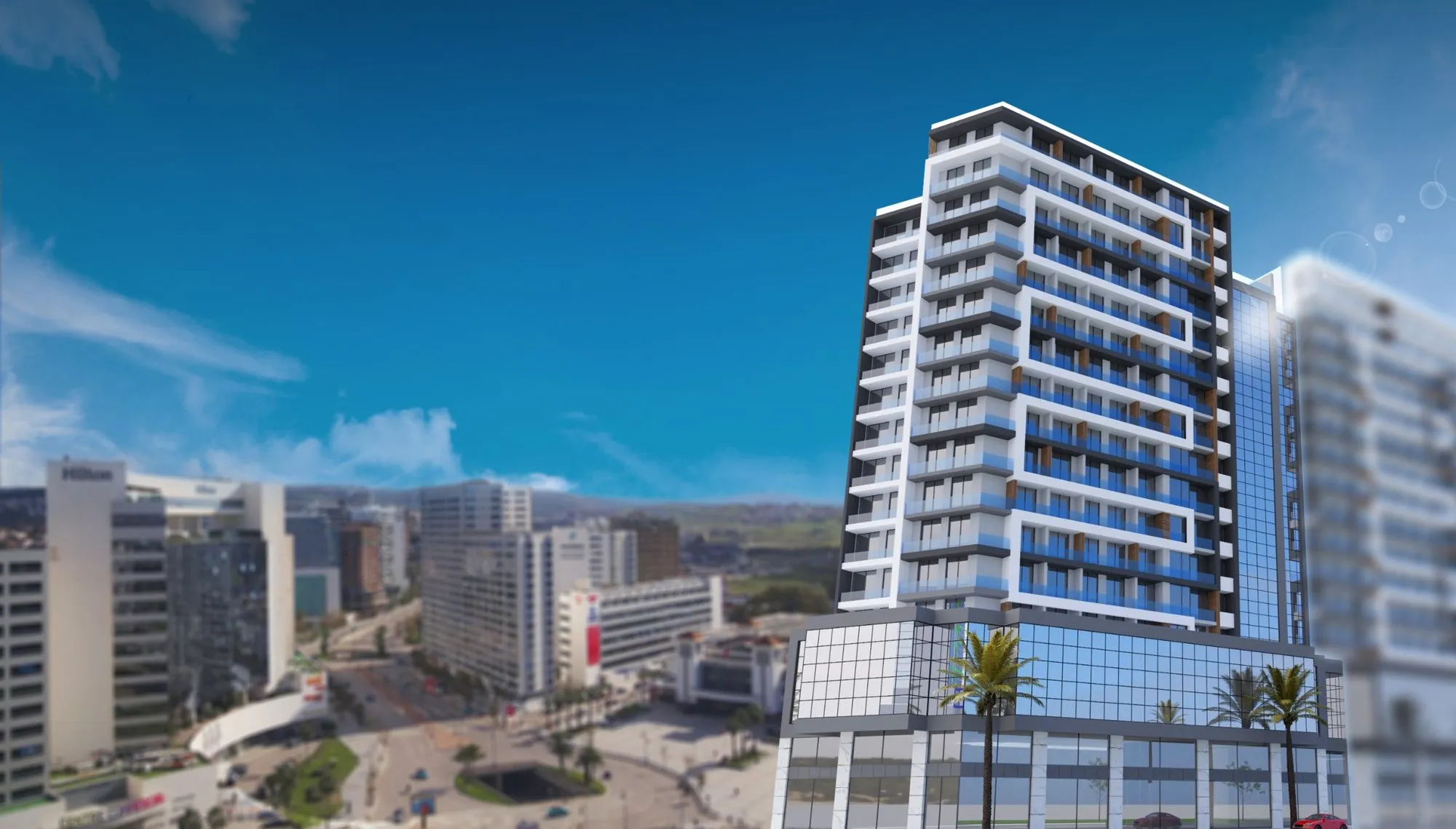 Borj Al Andalous III in de skyline van Tanger